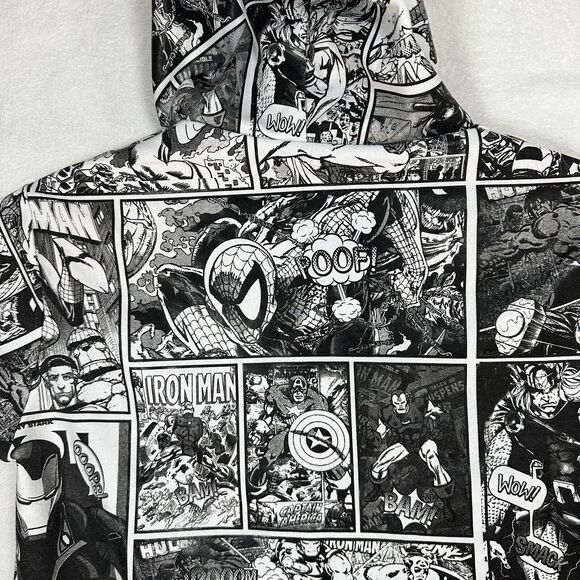 Marvel Comics Men’s Hoodie Size Small/Medium AOP Black And White - Picture 12 of 13